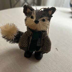 Bottlebrush Badger Herringbone Jacket Christmas Ornament